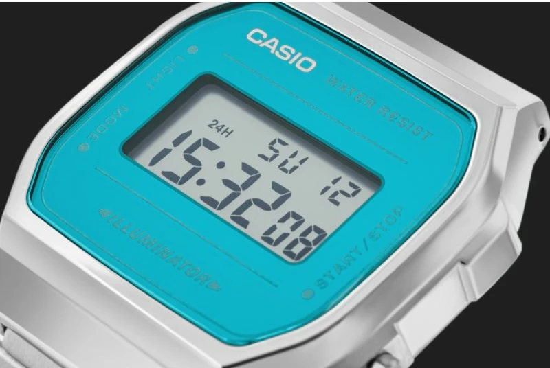 Orë dore për meshkuj Casio, vintage, argjend