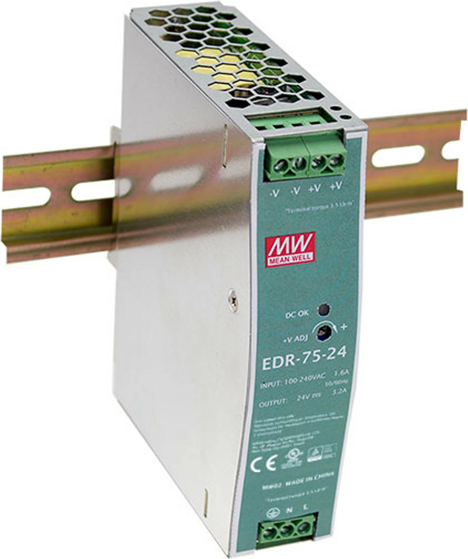 Furnizues energjie LevelOne 24V DC, 75W, DIN-Rail, Mint, Silver