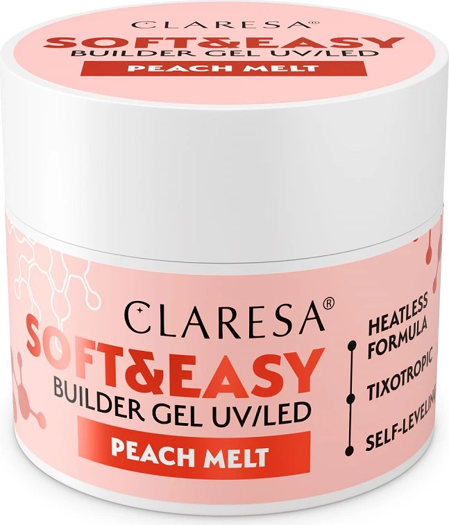 Xhel ndërtues për thonj Claresa Soft&Easy Builder Gel Peach Melt për femra, 12g