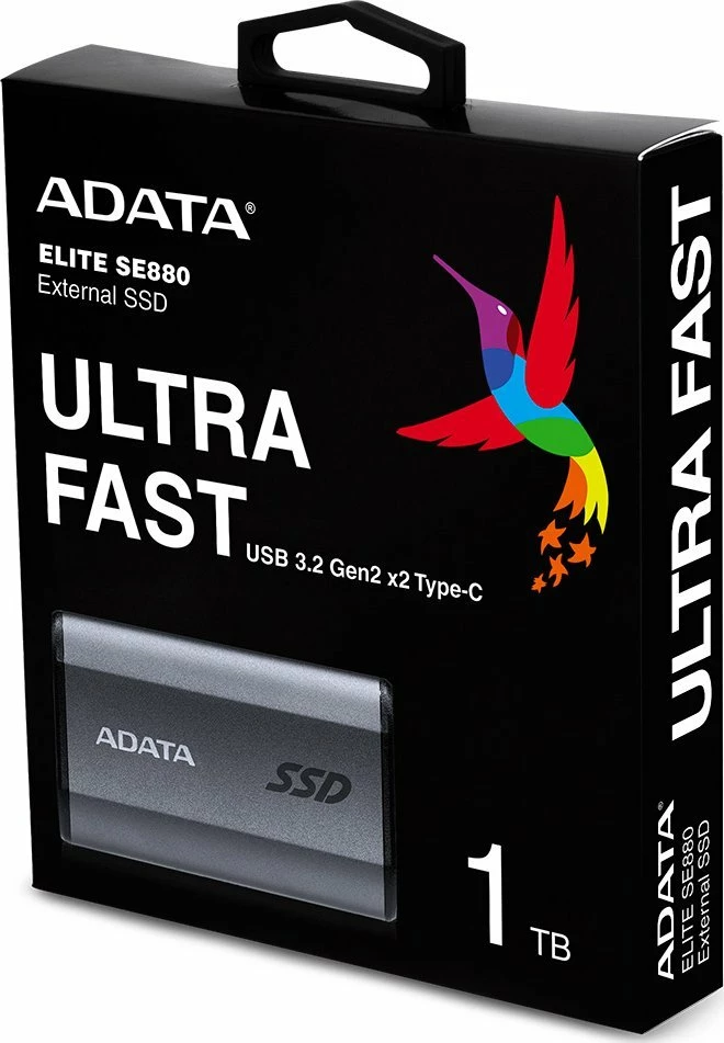 Disk SSD i jashtëm ADATA Elite SE880 AELI-SE880-1TCGY 1TB USB-C 2000MB/s gri