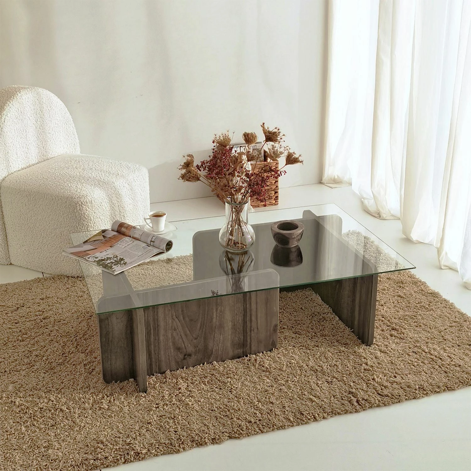 Tavolinë kafeje Hanah Home, Escape, ngjyrë arre