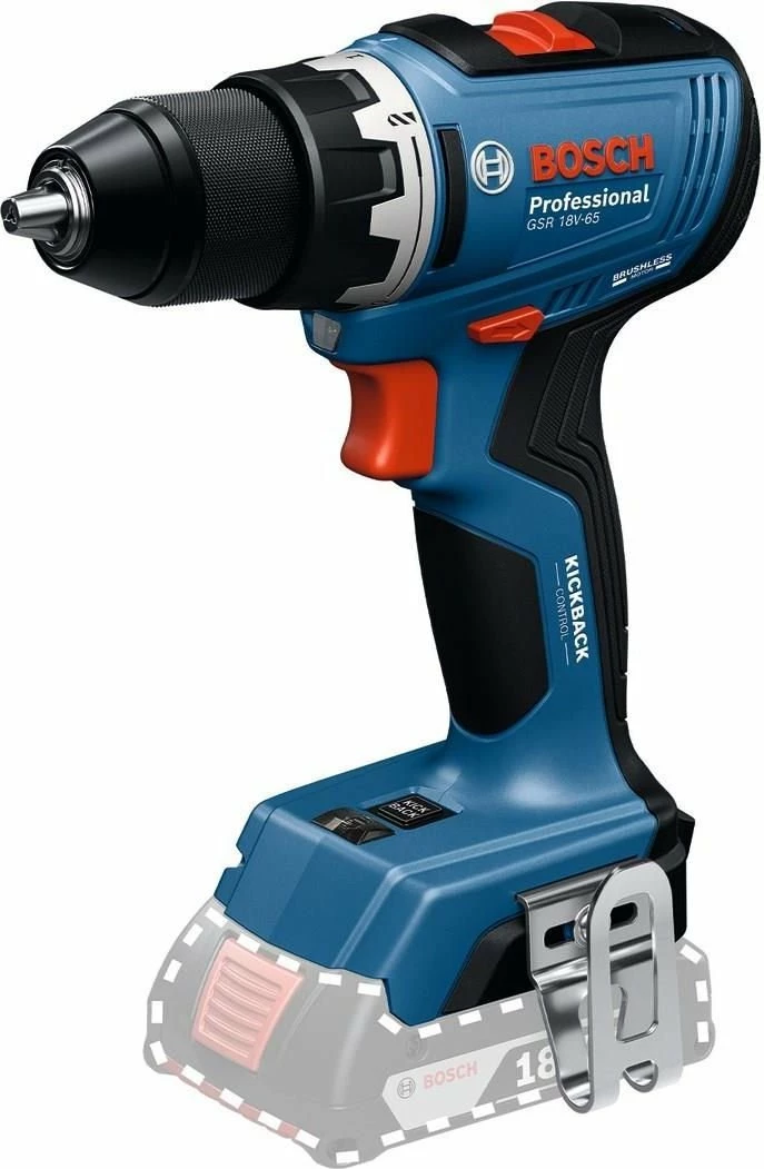 Shpuese-vidhosëse pa kabllo Bosch GSR 18V-65 (06019N3200) 18V 63 Nm 2 shpejtësi çak 13 mm, blu, pa bateri e pa karikues, pa valixhe