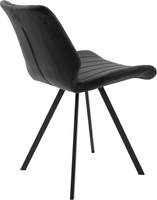 Karrige Sabia kadife e zezë-këmbë metalike e zezë 46x55x80cm