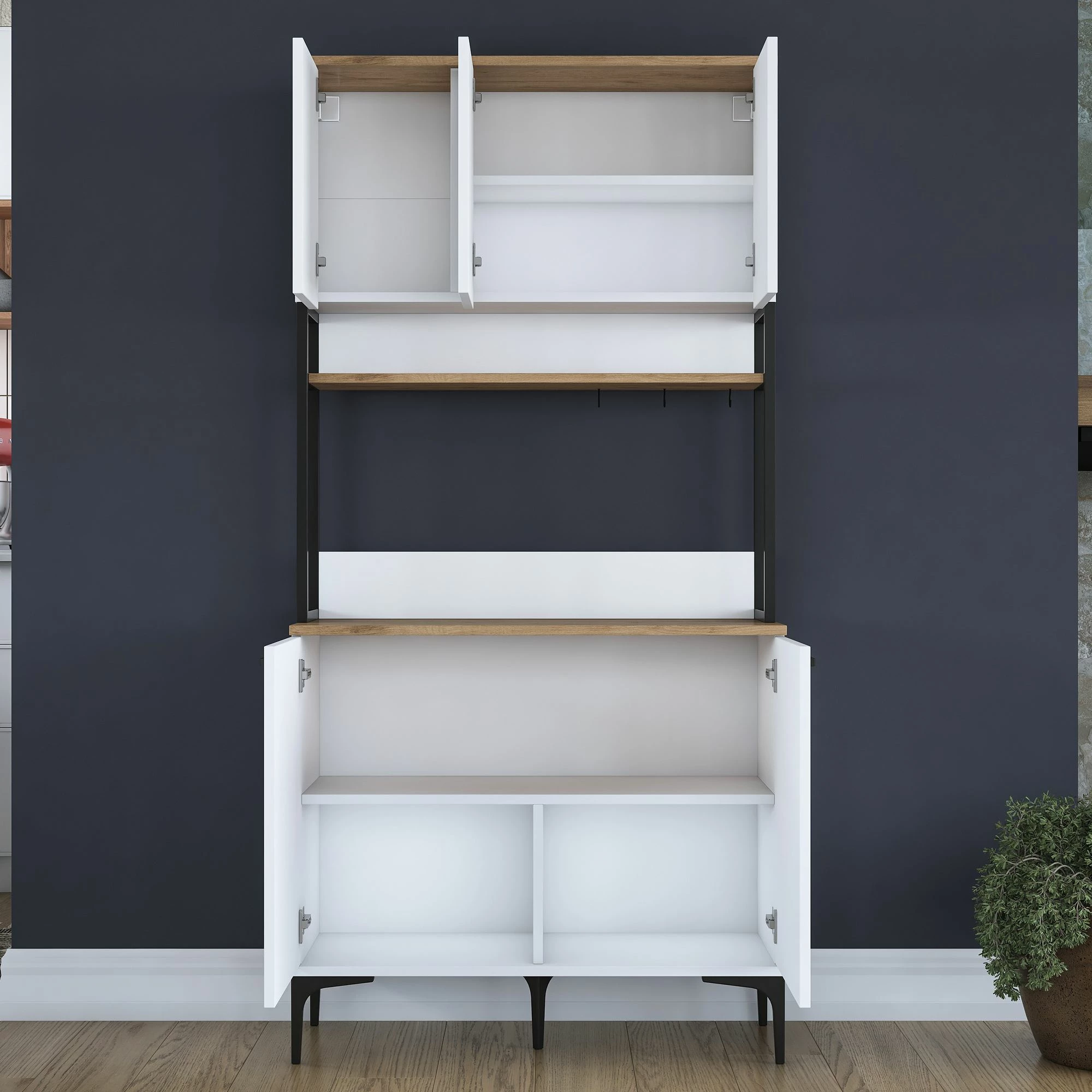 Dollap multifunksional, ngjyrë arre dhe e bardhë, Skye Decor, JE193 - 3799