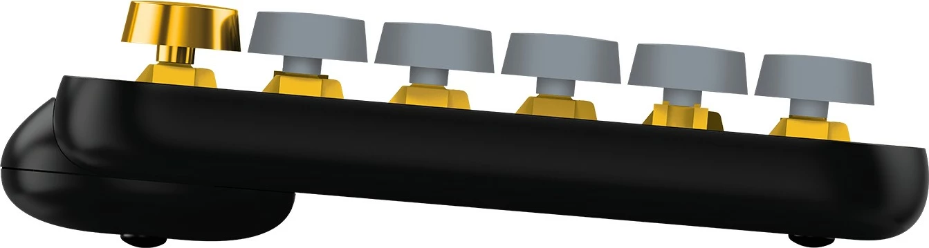 Tastierë mekanike mini Logitech POP Keys, wireless, Bluetooth + RF, QWERTZ, e zezë/gri/e verdhë