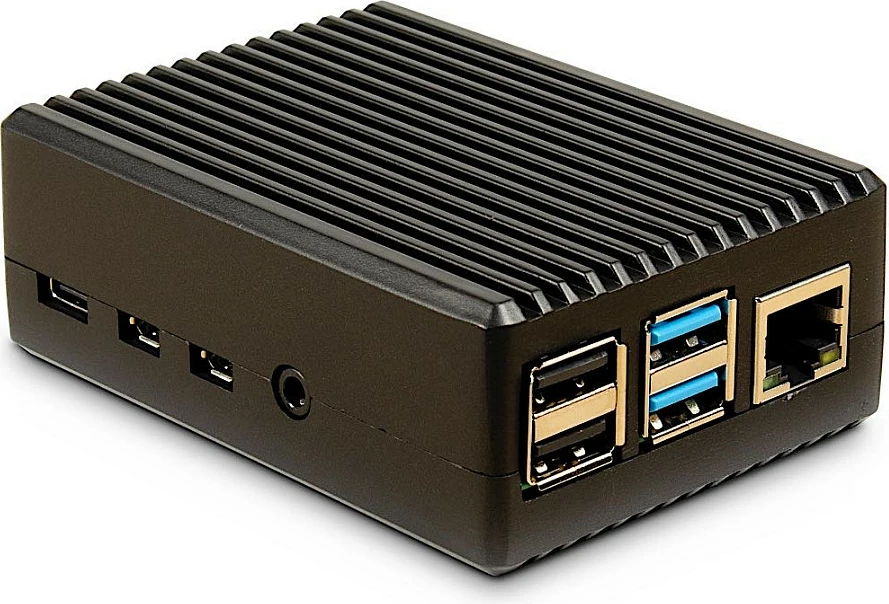 Kasë Inter-Tech RASPBERRY ODS-716 për Raspberry Pi 4 Model B, alumini, e zezë
