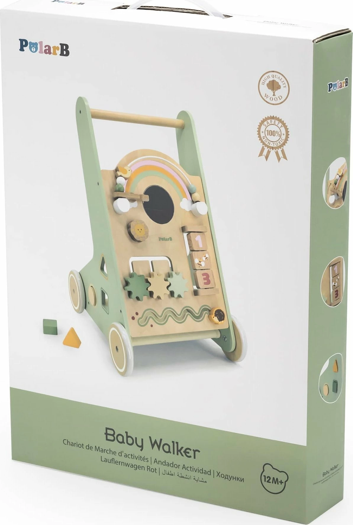 Walker edukativ Viga PolarB 44226, prej druri, 18+ muaj, i gjelbër