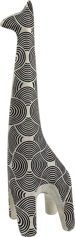 Dekor gjirafë BLURRY, polirezine, e bardhë-e zezë, 11x9x31cm