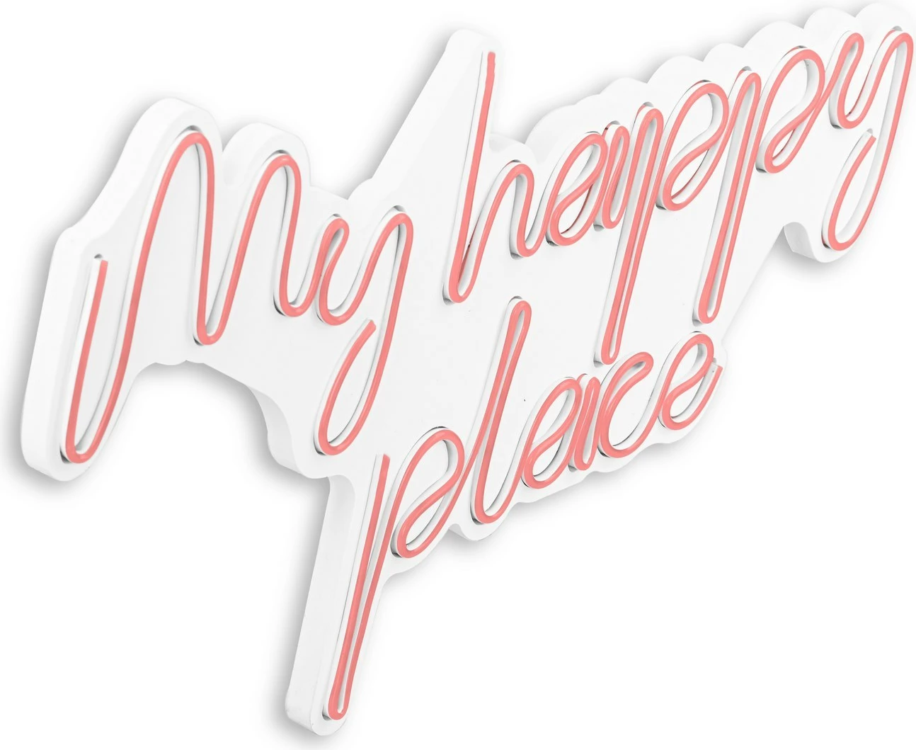 Dritë dekorative LED në mur, 'My happy place', plastikë, ngjyrë rozë