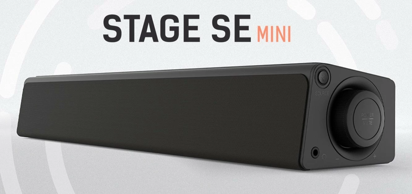 Soundbar Creative Stage SE Mini, 2.0, Bluetooth 5.3, USB-C, 24W peak, e zezë
