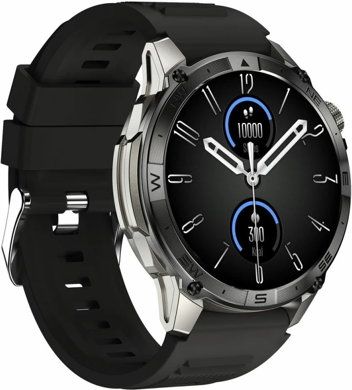 Smartwatch Gravity GT46-3, rrip silikoni + byzylyk çeliku, grafit