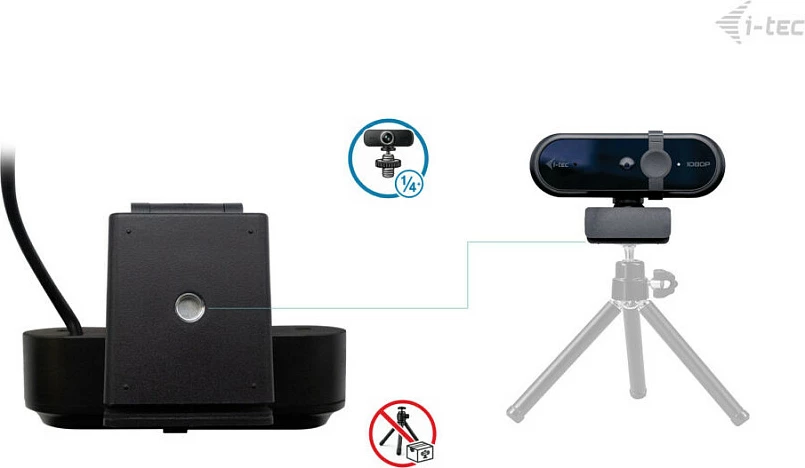 Webcam i-tec SOLOMON 100, Full HD 1080p, 2MP, USB, mikrofon, e zezë