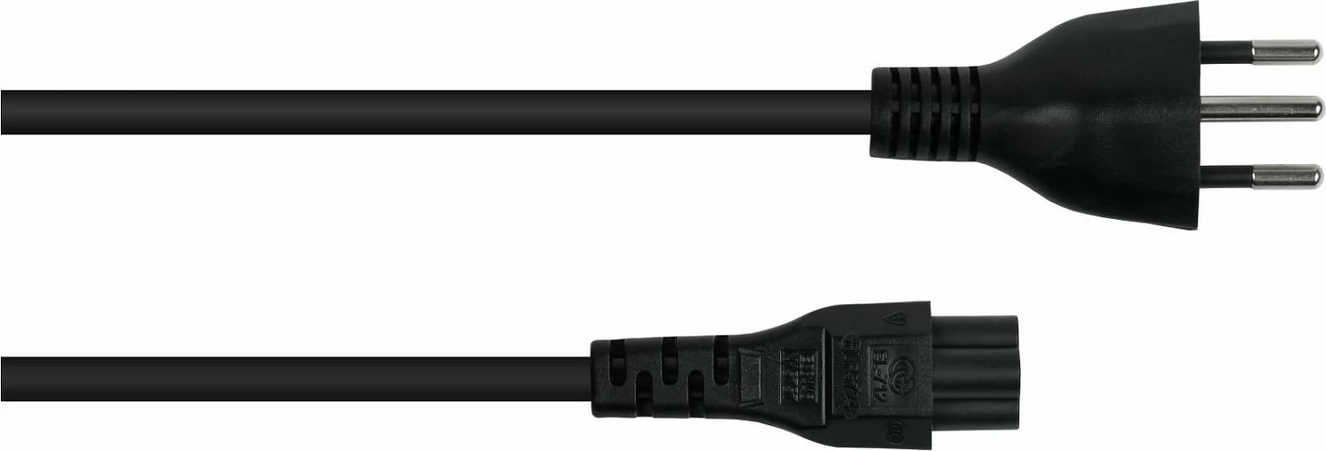 Kabllo rryme Kabelmeister, Swiss Type J në IEC C5, 1.8m, e zezë