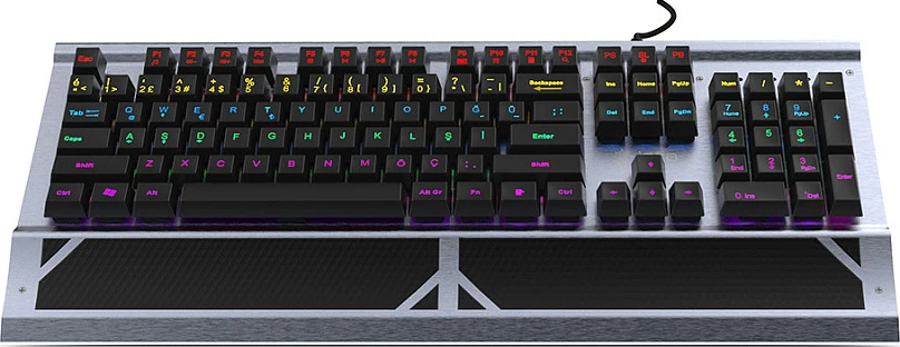 Tastierë mekanike gaming Incase IKG-444, RGB, full-size, layout gjerman, gri