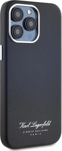 Mbështjellës Karl Lagerfeld Hotel RSG për iPhone 15 Pro Max, e zezë