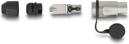 Konektor RJ45 DeLOCK Cat6A, field-terminable, IP66, me kapak mbrojtës