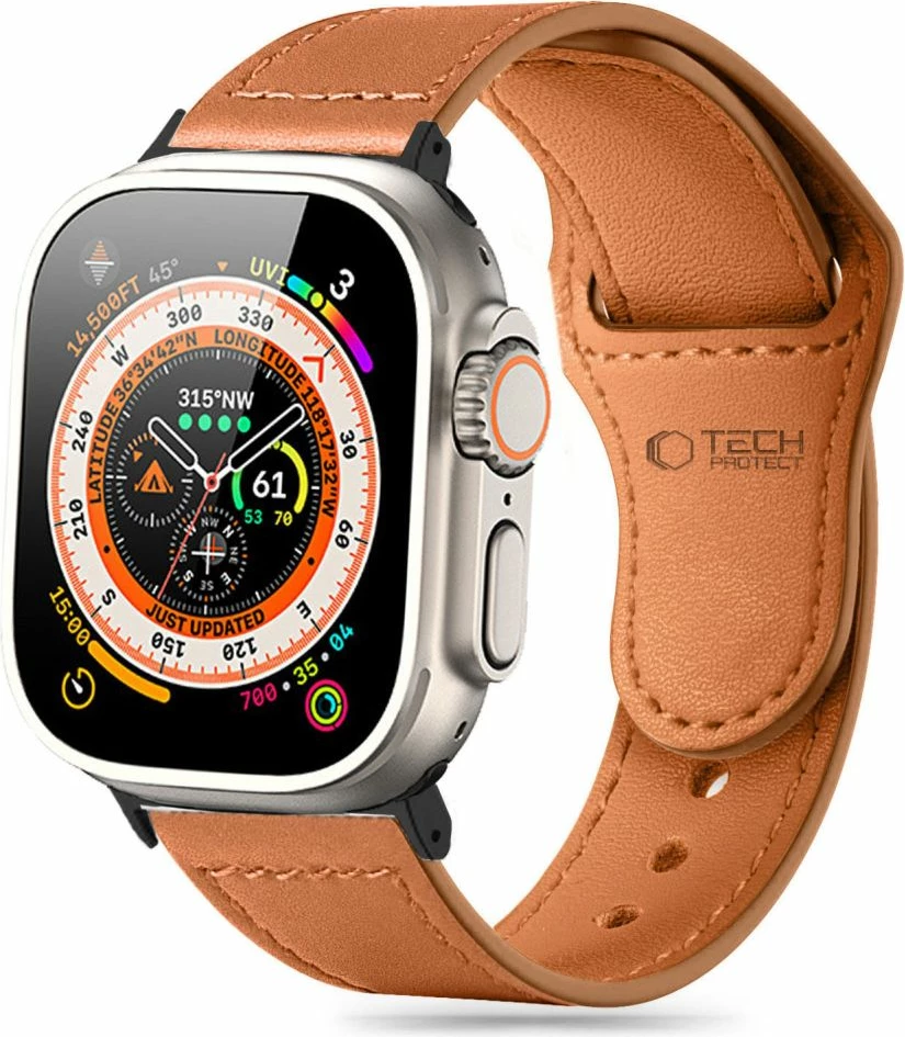 Rrip për Apple Watch Tech-Protect Naturalfit, lëkurë natyrale, Kafe