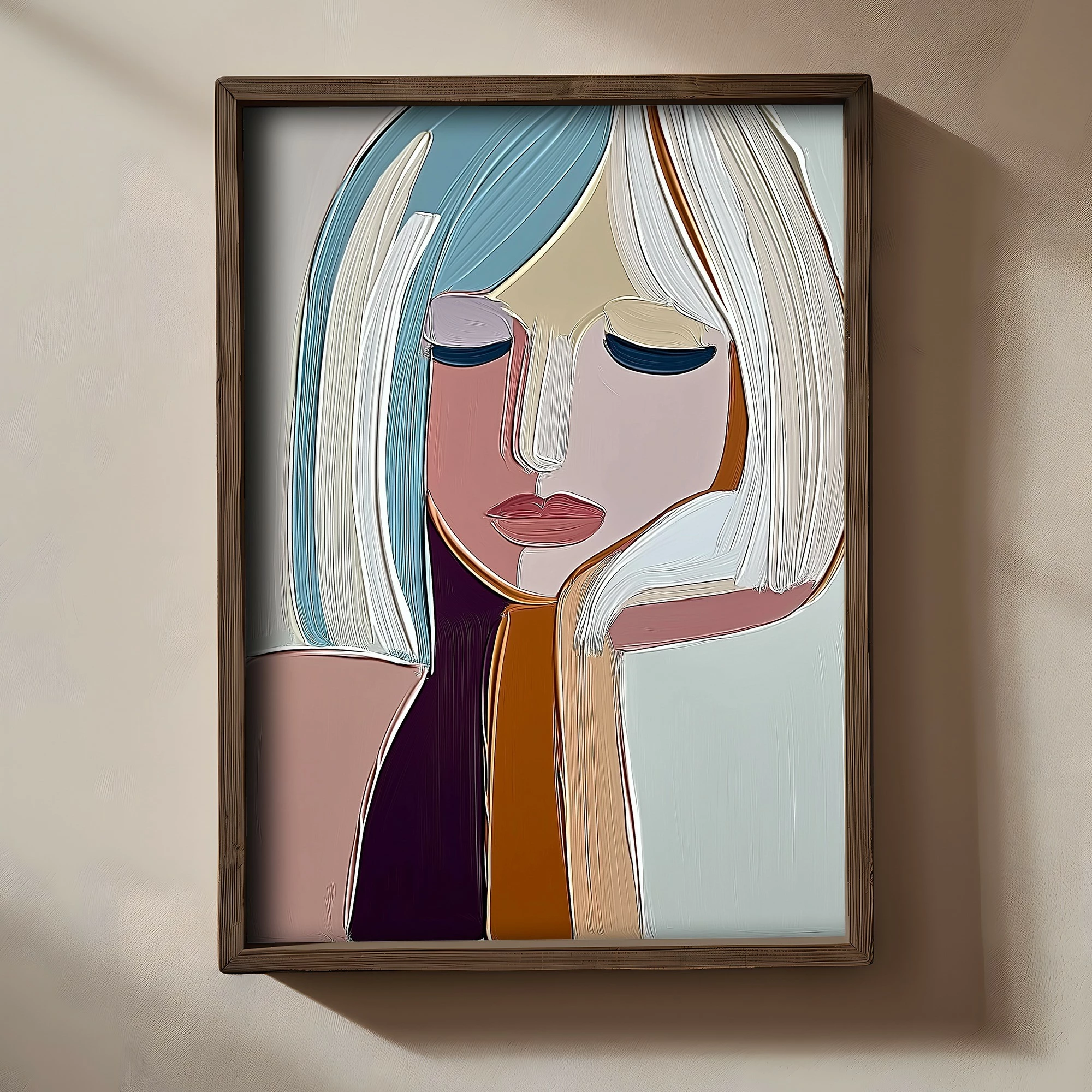 Pikturë dekorative me kornizë MDF, Wallity, TUN053-L, shumëngjyrëshe, 35x47x2cm