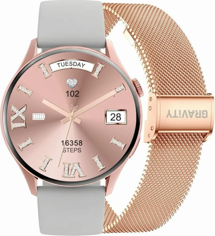 Smartwatch Gravity GT11-8, rrip rozë gold + byzylyk