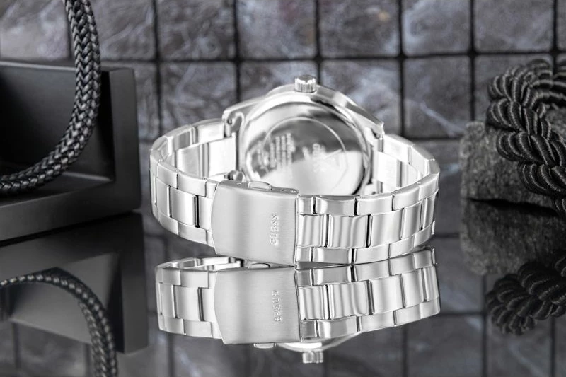 Orë dore për meshkuj Guess Easton GW0965G1, argjendtë
