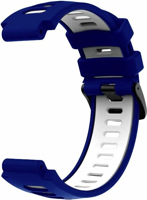 Rripa silikoni për orë Garmin, bardh e kaltër