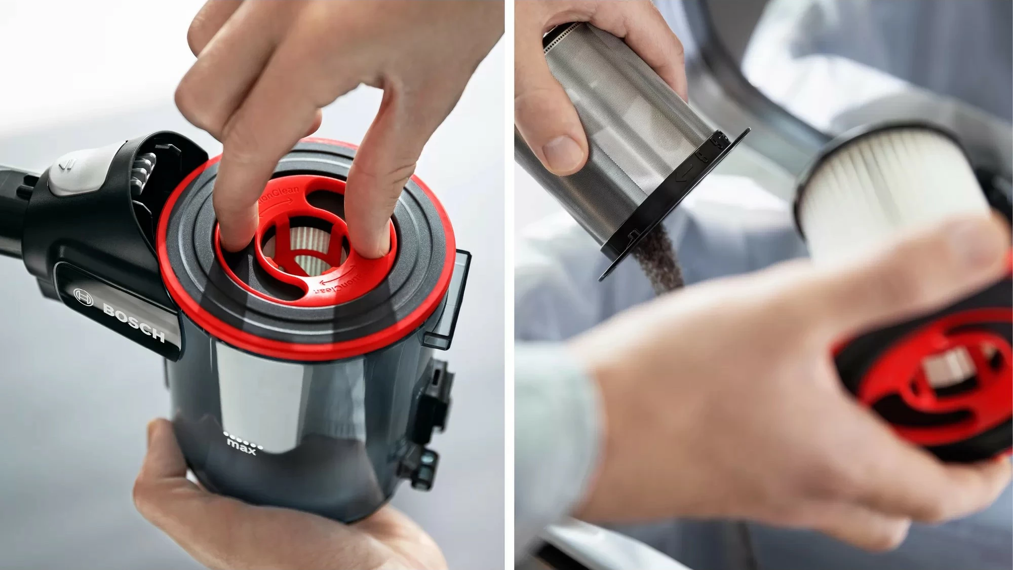 Fshesë stick 2-në-1 Bosch BBS711W, pa qese, 0.3L, e bardhë