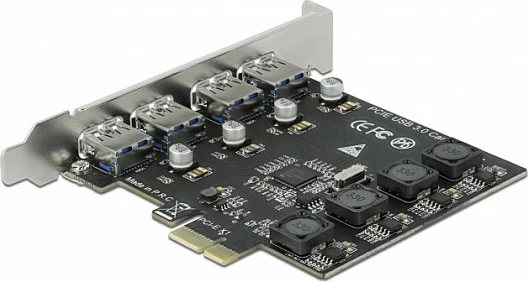 Kartë zgjerimi PCIe DeLOCK PCIe x1, 4x USB-A USB 3.2 Gen 1, 5 Gbit/s