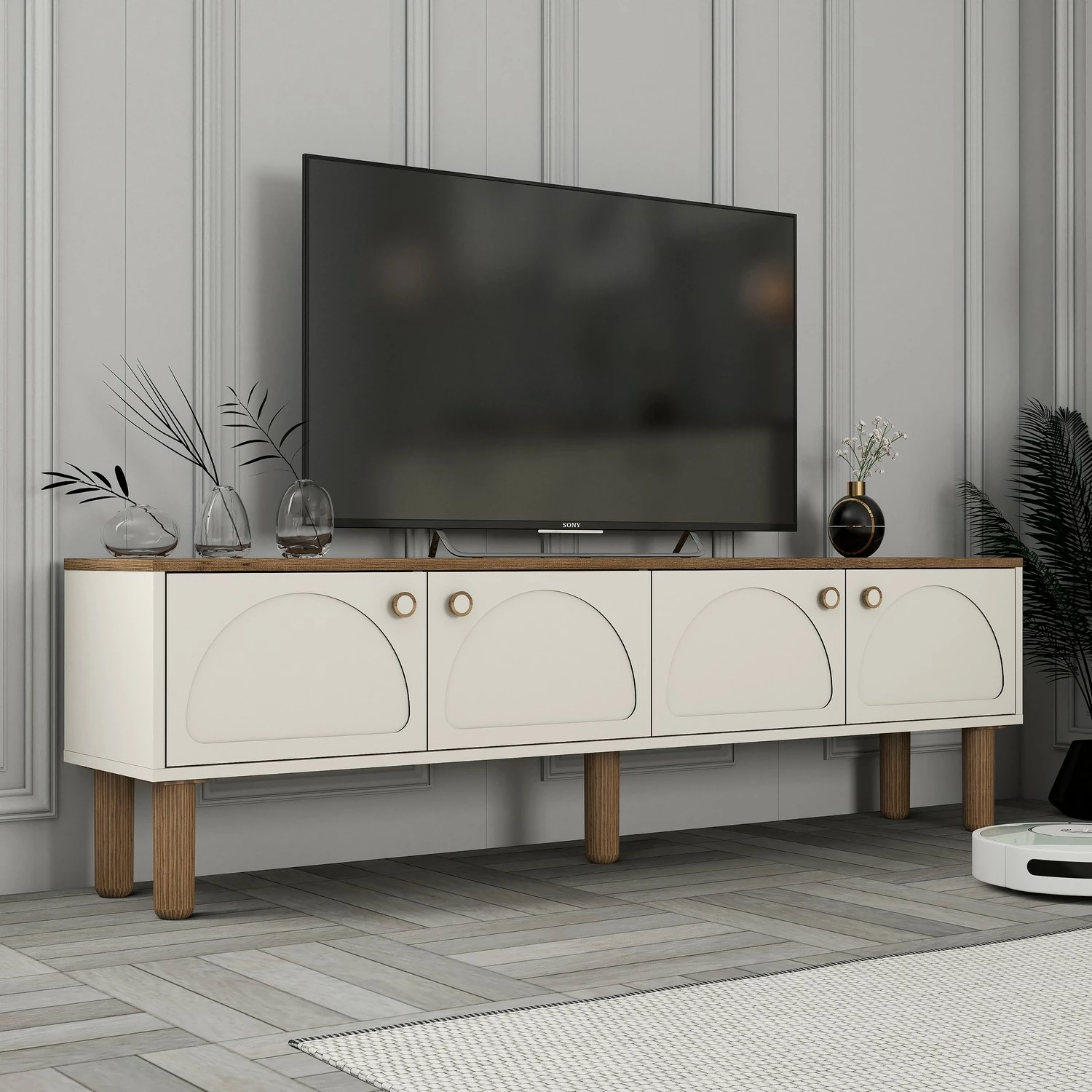 Komodë TV, ngjyrë krem, Skye Decor, Bohem 851