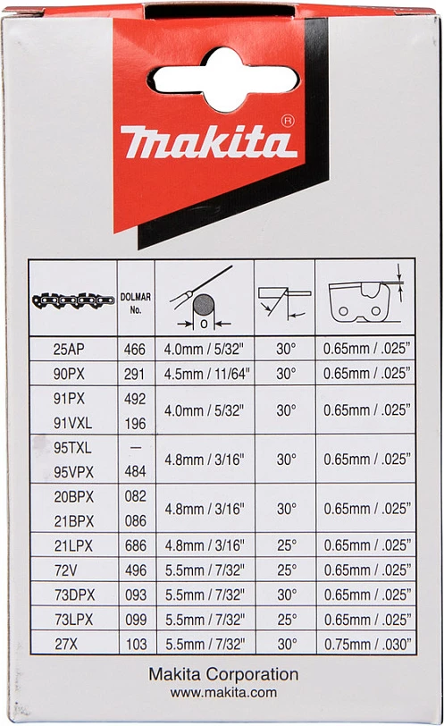 Zinxhir sharrë Makita 191H00-0, 25 cm, 3/8", 1.1 mm, 40 dhëmbë