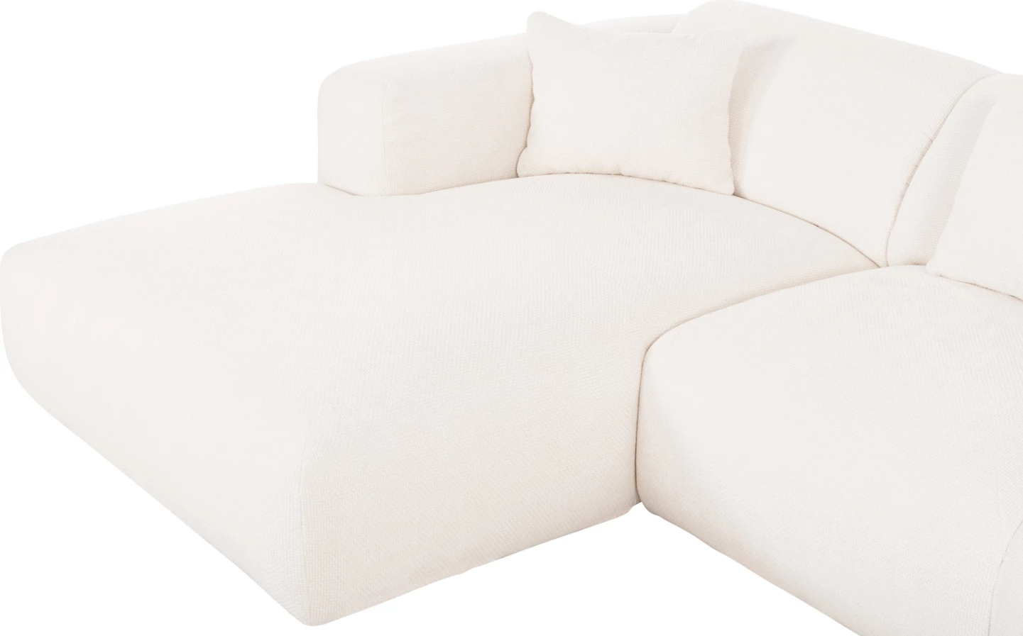 Këndi i divanit BRICKEN FH3275.02L, pëlhurë e bardhë, 110-282x98-160x72H cm