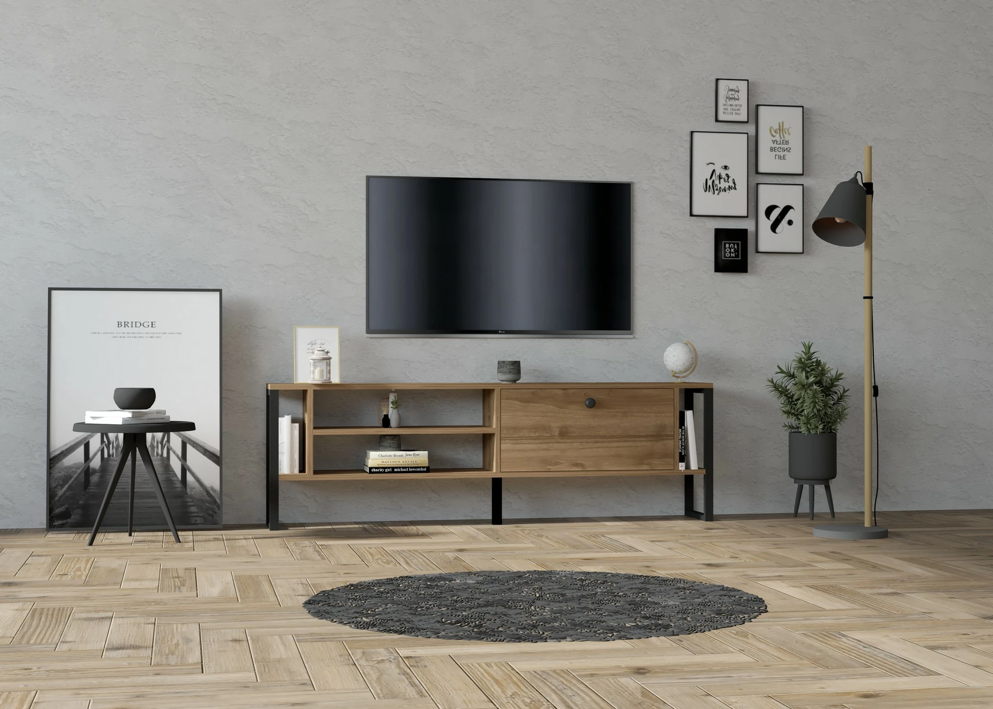 Komodë për TV Hanah Home, Asrın, ngjyrë arre