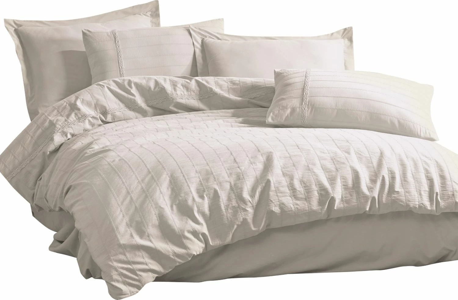 Set mbulesë për jorgan dopio, krem, L'Essentiel Linge de Maison, Jasmin