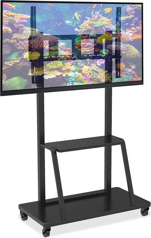 Mbajtëse dyshemeje për TV/Monitor Techly ICA-TR30, me rrota, VESA 1200x600, 55-100", 150 kg, e zezë