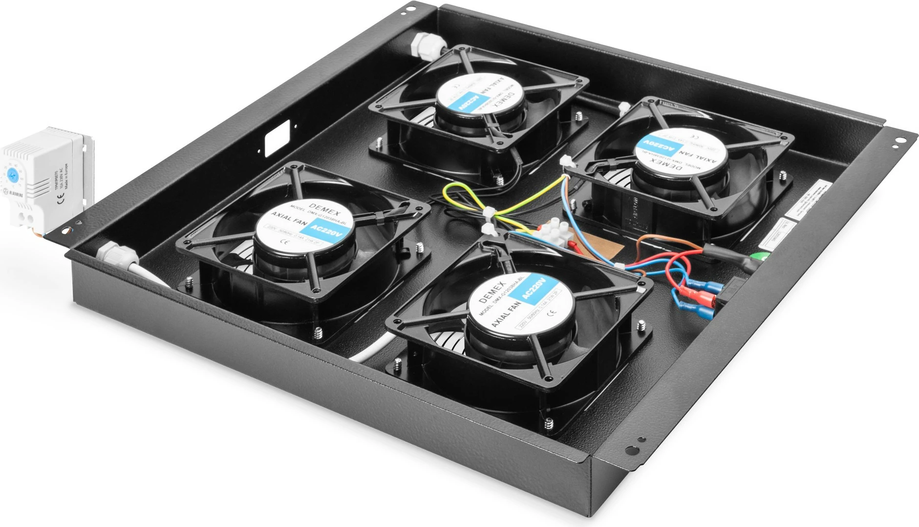 Njësi ventilimi Digitus për kasë rrjeti 19", 4 ventilatorë, e zezë