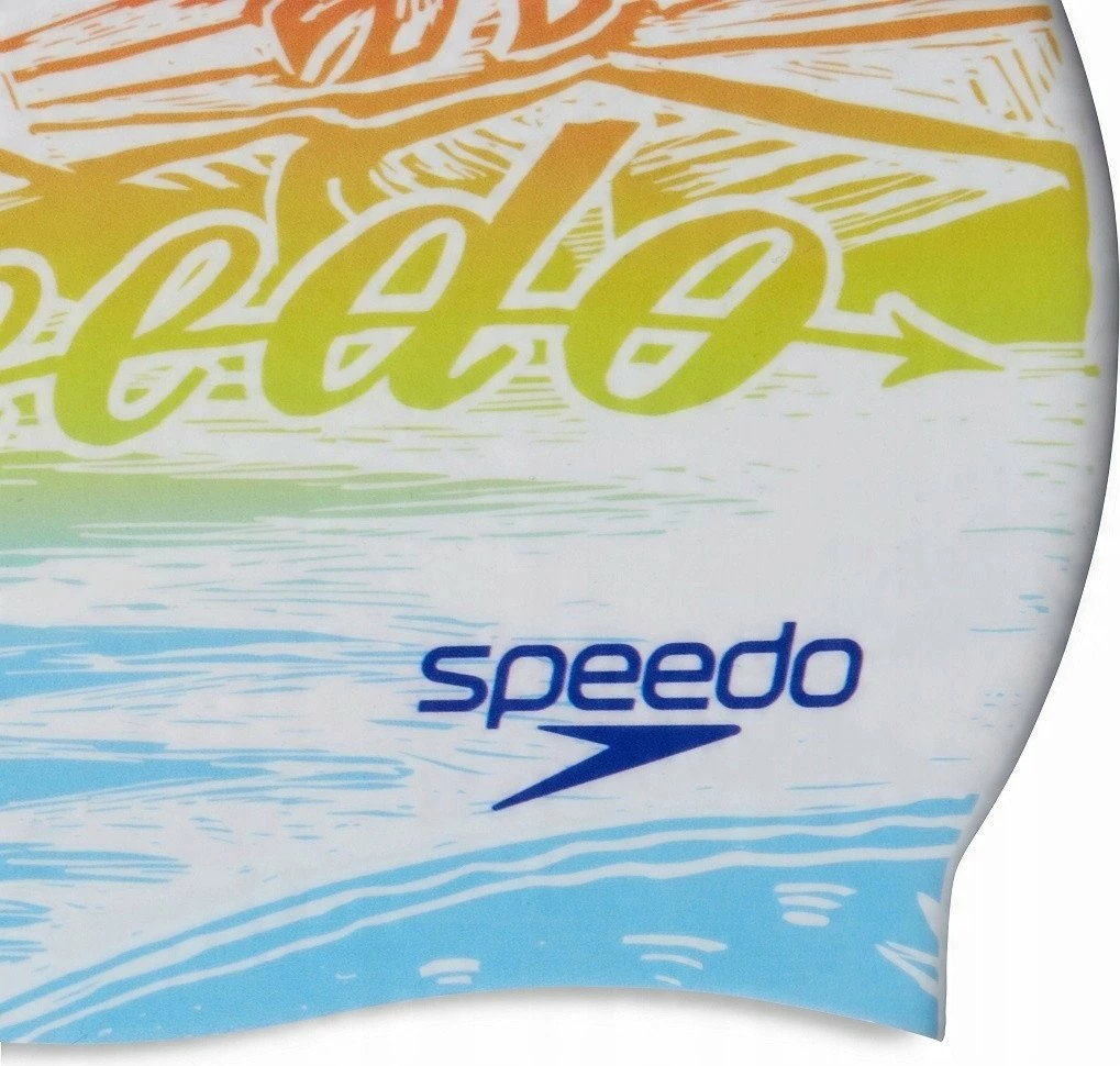 Kapuç noti Speedo SLOGAN PRT Cap AU/AF/AM silikon universal (adult) unisex e bardhë