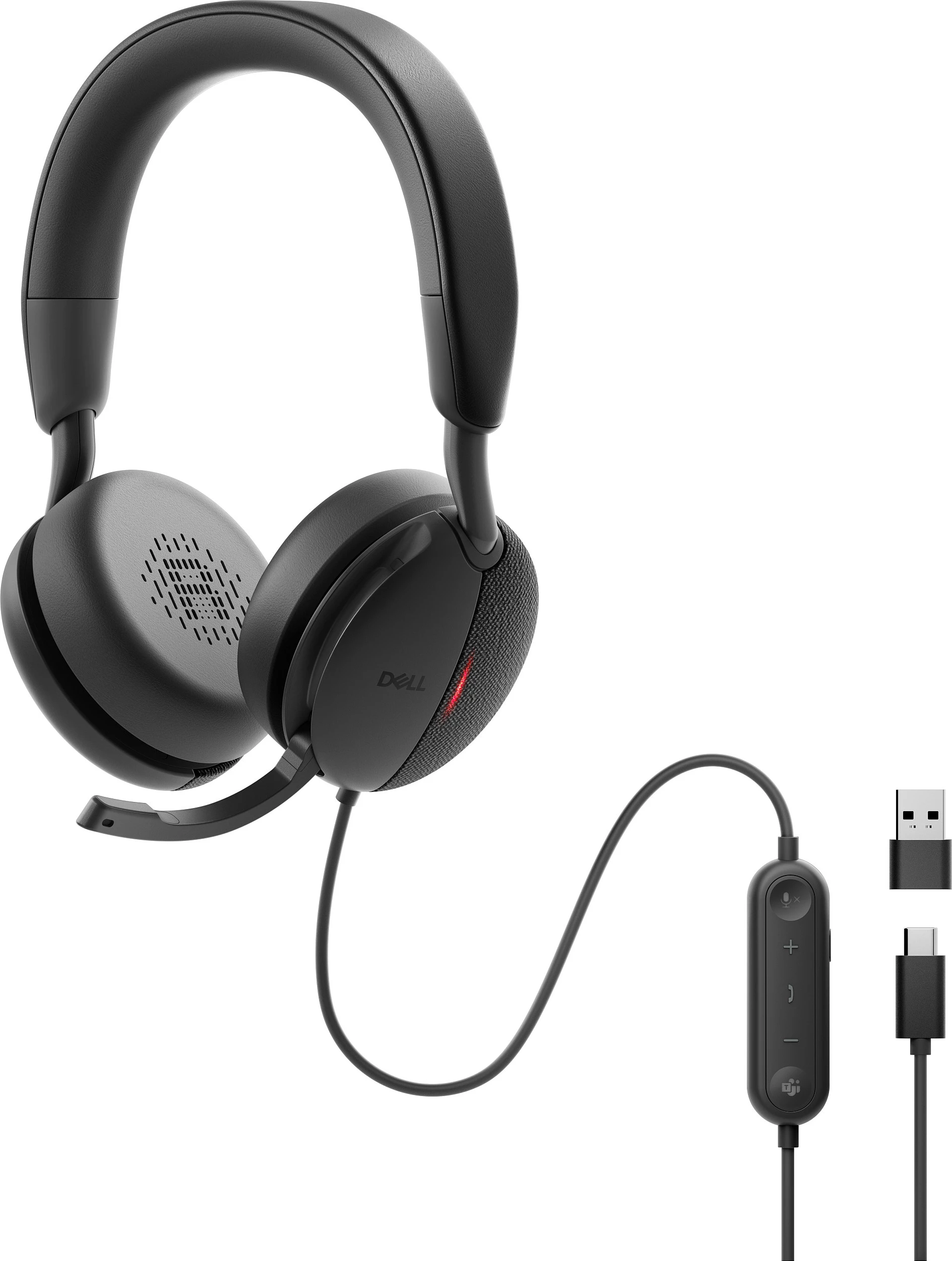 Kufje Dell Pro Wired ANC WH5024, USB-A/USB-C, me mikrofon, të zeza