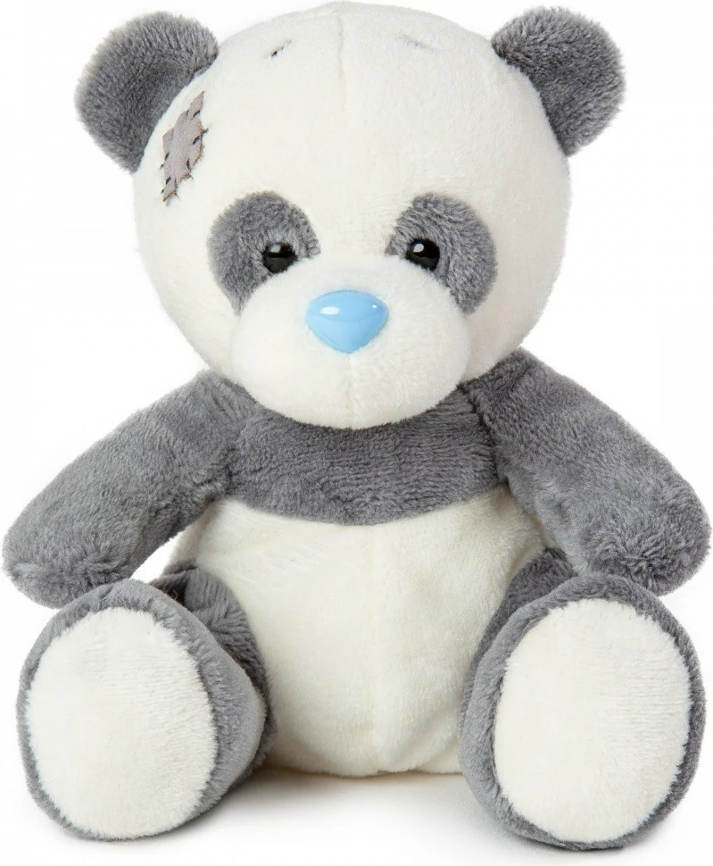 Maskotë panda pelushi My Blue Nose Friends Panda Snooks, 10 cm, krem-gri