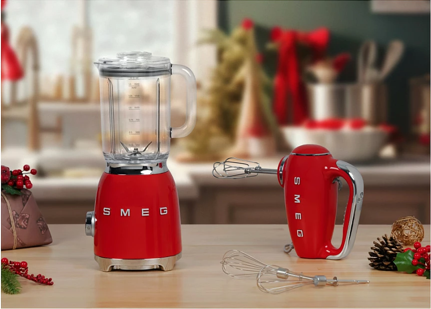 Mikser dore SMEG HMF01RDEU, 250W, 9 shpejtësi, Turbo, retro, i kuq