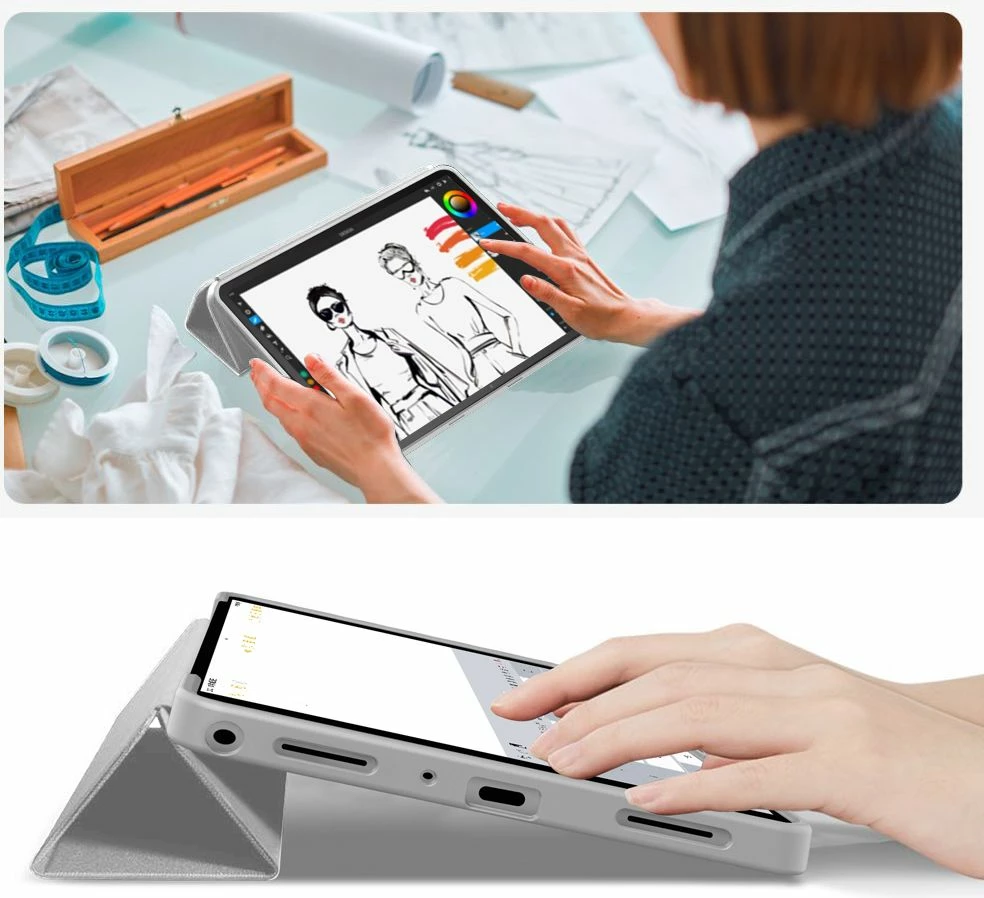 Mbështjellës Tech-Protect SmartCase për Samsung Galaxy Tab A9+ / Tab A11+ Plus 11" (X210/X215/X216/X230/X235/X236), gri, 1 copë