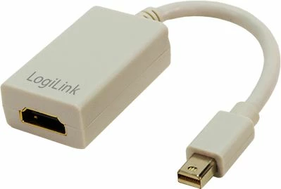 Adapter AV LogiLink CV0036A Mini DisplayPort në HDMI 1080p me audio, i bardhë