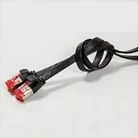Kabllo rrjeti LogiLink Patch Cable Flat Cat.6A Shielded 3m, e zezë