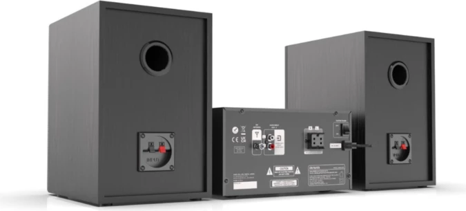 Sistem mikro stereo Hi‑Fi Aiwa MSBTU-600, 100W RMS, Bluetooth 5.0, CD/USB/FM, i zi, set me 2 altoparlantë