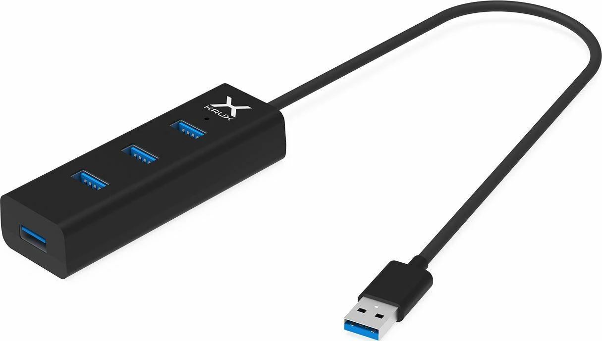 Hub USB Krux KRX0050 4x USB-A 3.0 5 Gbps e zezë