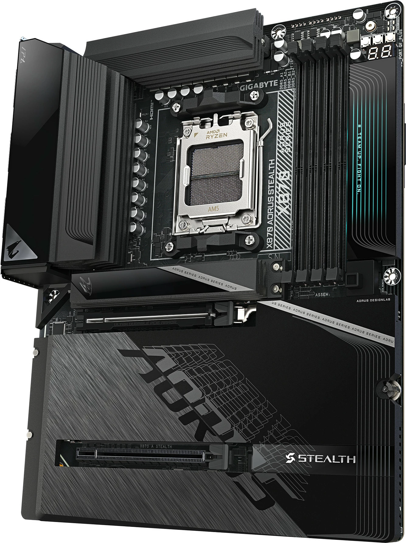 Pllakë amë Gigabyte X870 AORUS STEALTH, Socket AM5, DDR5, Wi‑Fi 7, 5GbE, USB4, e zezë