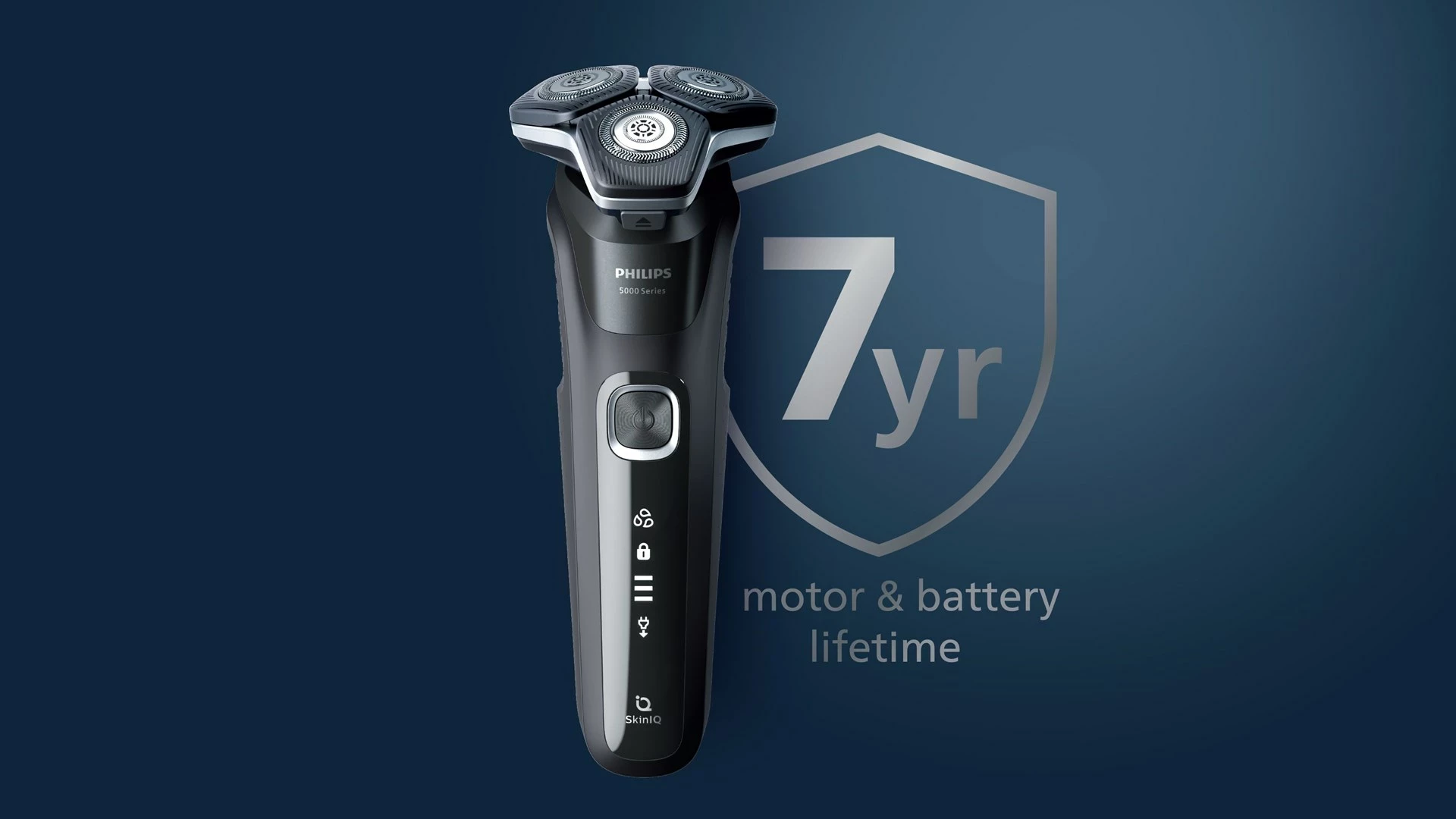 Makinë rroje Philips SHAVER Series 5000 S5885/10, me trimmer, e zezë/blu