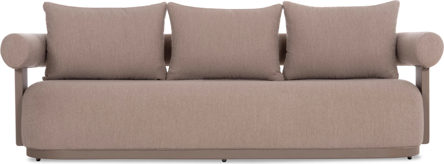 Divan treshe DECCARD CD6462.02, alumin dhe material, bezhë, 230x92x67Y