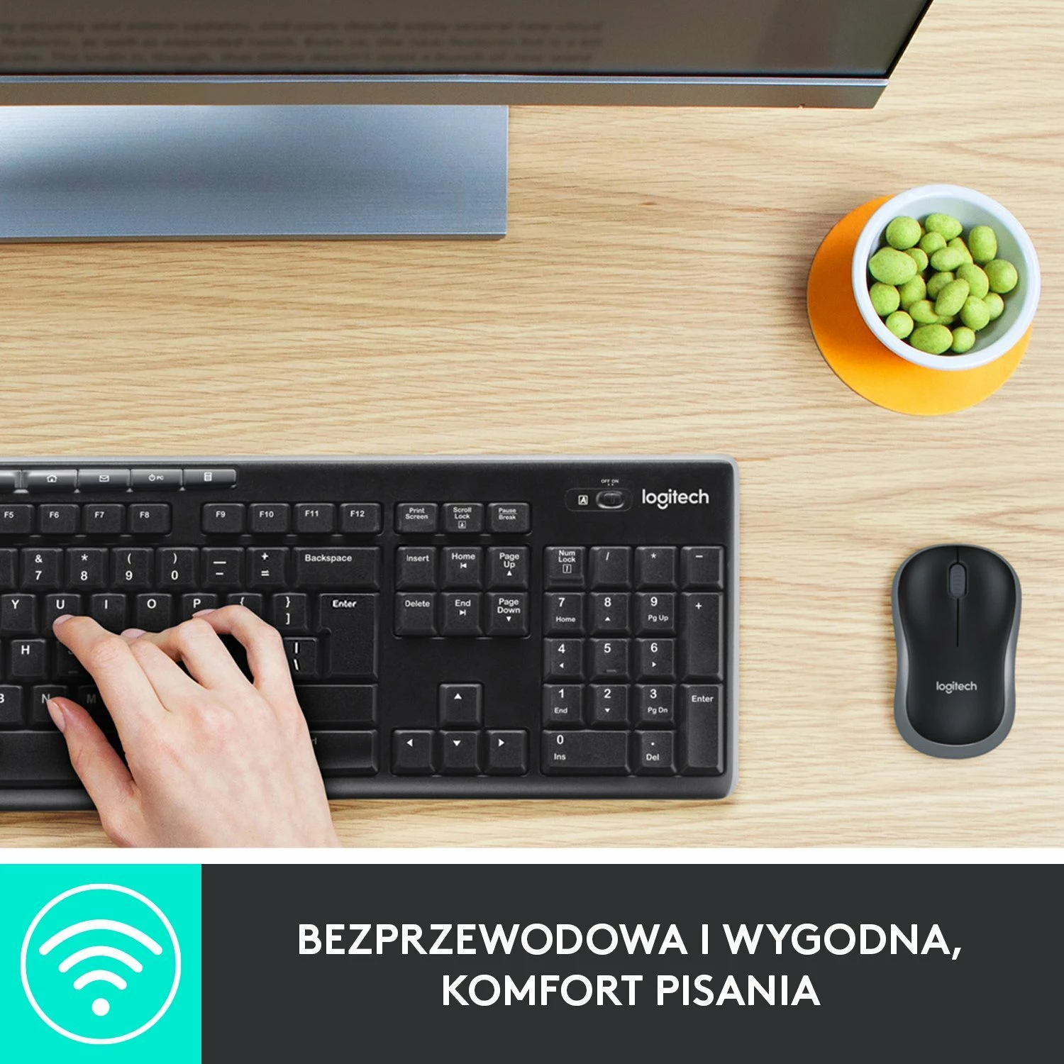Set tastierë + Maus wireless Logitech MK270 (920-004508), US INTL, USB nano receiver, i zi