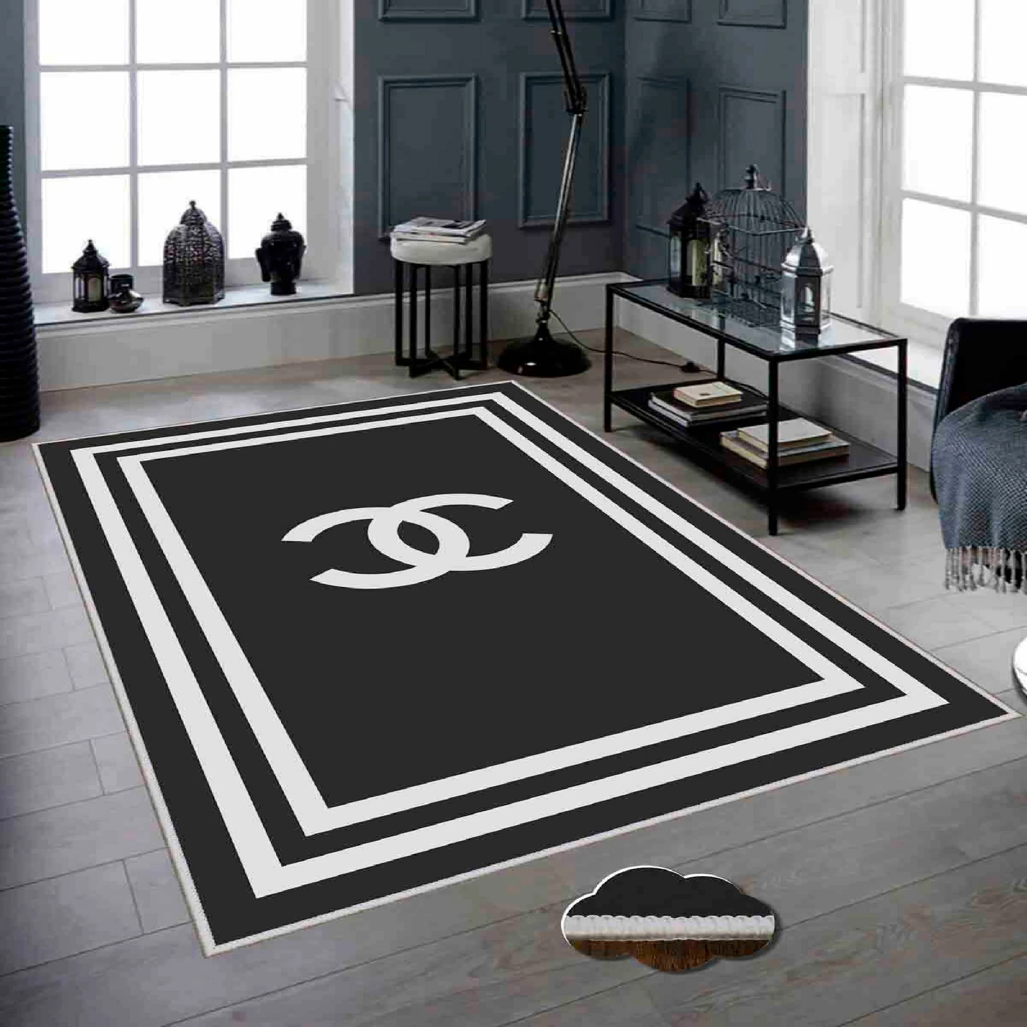 Qilim (80 x 150) Conceptum Hypnose, Hmnt755, i zi dhe i bardhë