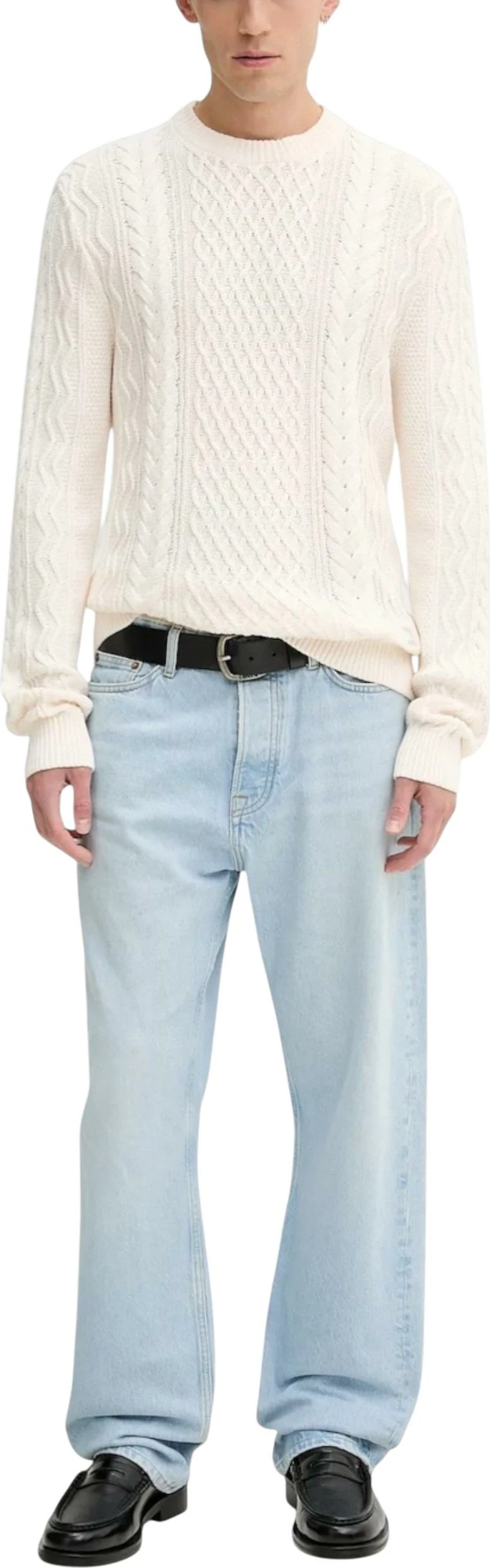 Xhemper për meshkuj Tommy Hilfiger Jeans TJM SLM Badge Cable DM0DM22101, krem [Madhësia: L]
