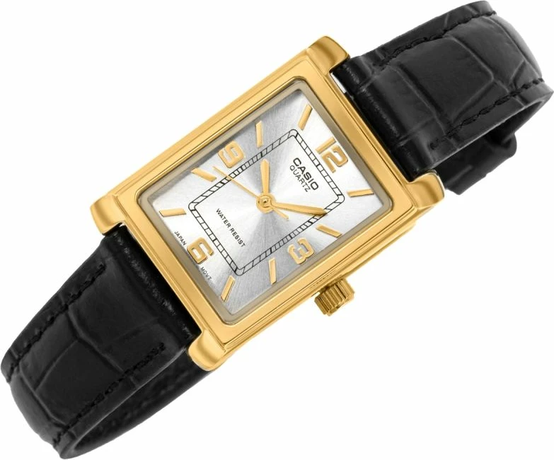 Orë dore femra Casio LTP-1234PGL-7A2EF, e zezë